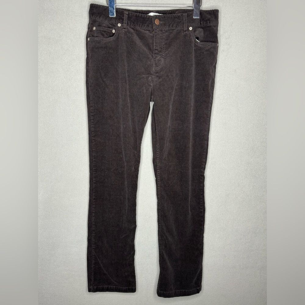 Woolrich Womens Corduroy Pants Brown Straight Stretch Size 12